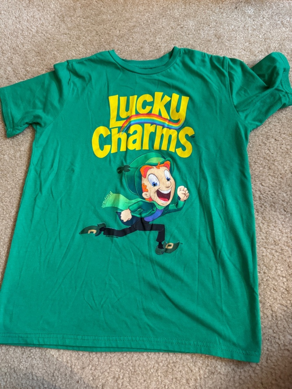 Lucky Charms Green Kids Graphic Tee - Size XL 14/16